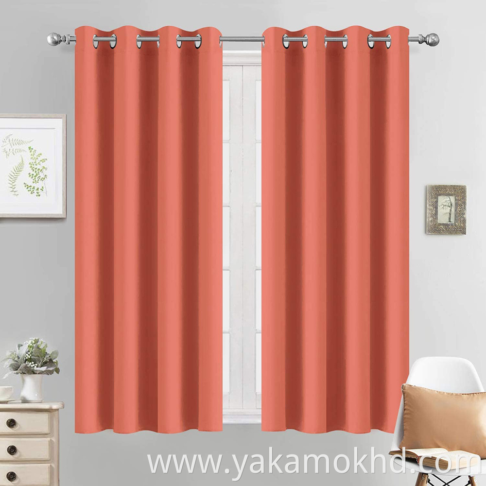 Coral Blackout Curtains 54 Inch Long